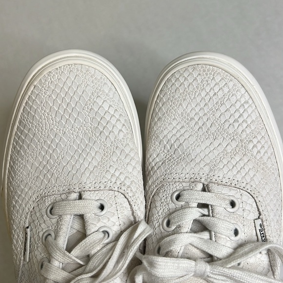 VANS ERA PLATFORM WHITE SNAKESKIN ANIMAL EMBOSSED SNEAKERS 7 - Picture 12 of 16
